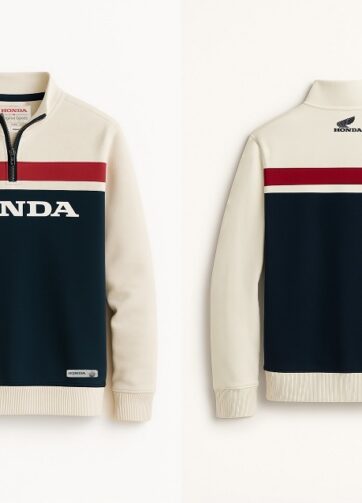 08AUDTHD002L HONDA HTG 1/4 ZIP TRICOLOUR