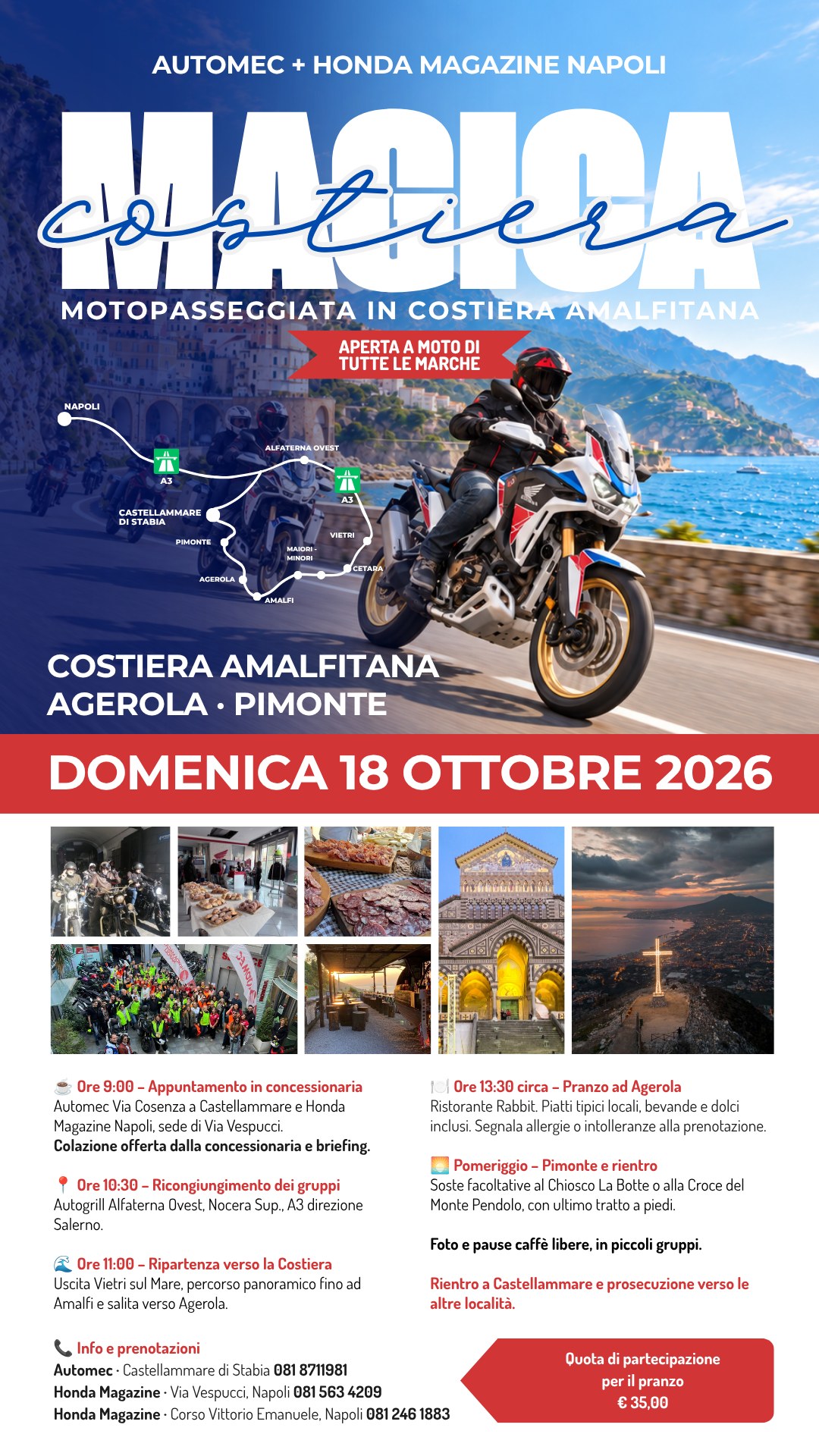 Magica Costiera – Motopasseggiata in Costiera Amalfitana, domenica 18 ottobre 2026